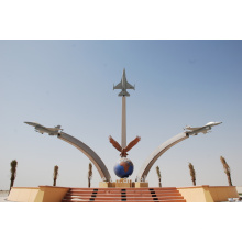 stainless steel metal airplane sculpture for outdoor monument